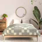 Diamond Quilted Plaid pattern black and white Comforter Gallery Image 3