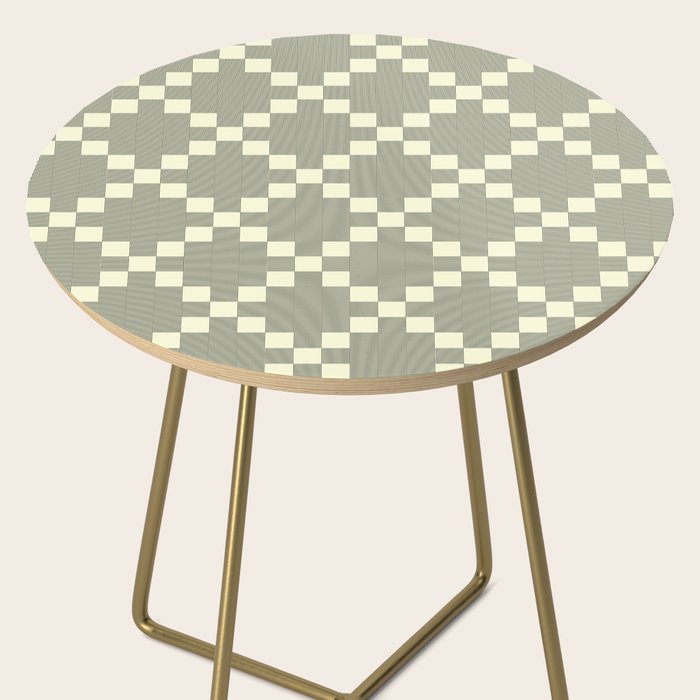 Diamond Quilted Plaid pattern black and white Side Table Gallery Image 2