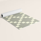 Diamond Quilted Plaid pattern black and white Yoga Mat Gallery Image 2