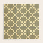 Diamond Quilted Plaid pattern black and white Wood Wall Art Gallery Image 1