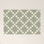 Diamond Quilted Plaid pattern black and white Welcome Mat Gallery Image 1