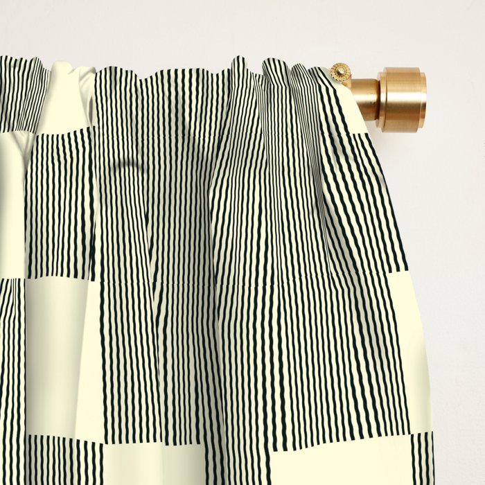 Diamond Quilted Plaid pattern black and white Window Curtain Gallery Image 2