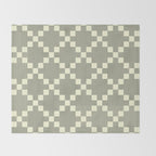 Diamond Quilted Plaid pattern black and white Throw Blanket Gallery Image 2