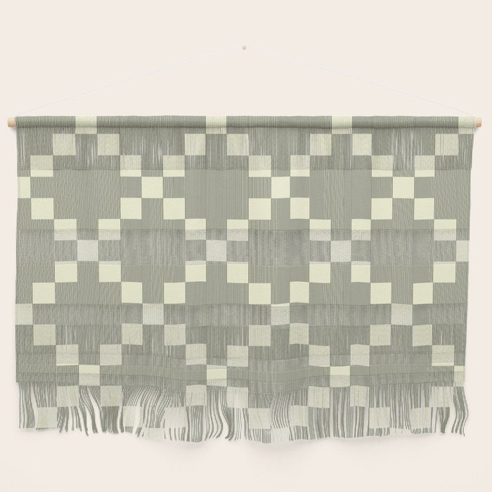 Diamond Quilted Plaid pattern black and white Wall Hanging Gallery Image 1