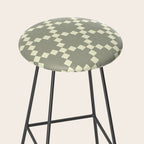 Diamond Quilted Plaid pattern black and white Stool Gallery Image 2