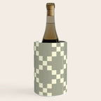 Diamond Quilted Plaid pattern black and white Wine Chiller Gallery Image 2