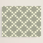 Diamond Quilted Plaid pattern black and white Jigsaw Puzzle Gallery Image 1