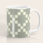 Diamond Quilted Plaid pattern black and white Coffee Mug Gallery Image 1