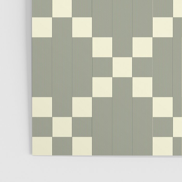 Diamond Quilted Plaid pattern black and white Poster Gallery Image 3