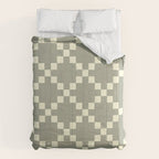 Diamond Quilted Plaid pattern black and white Comforter Gallery Image 6