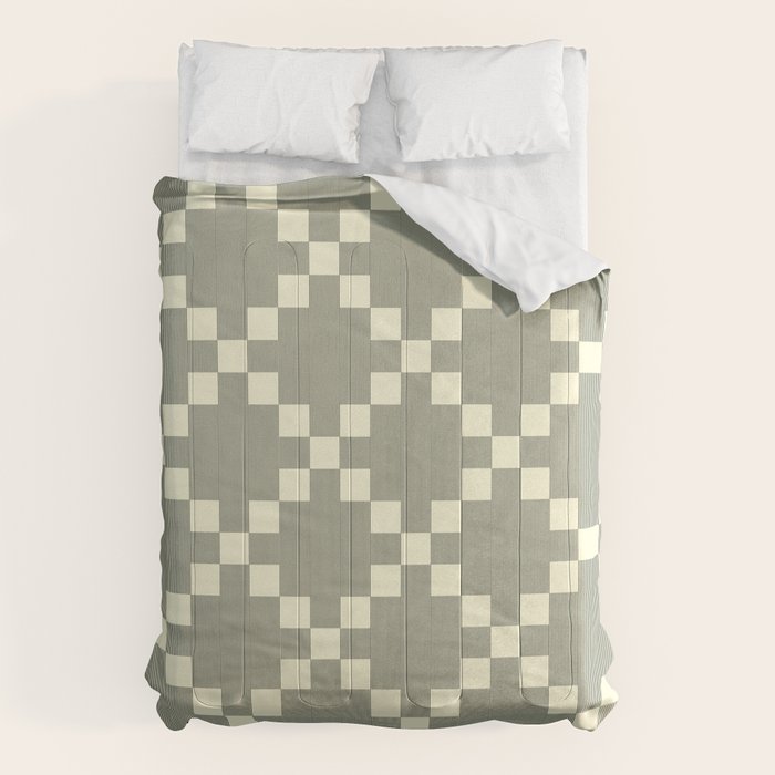 Diamond Quilted Plaid pattern black and white Comforter Gallery Image 6