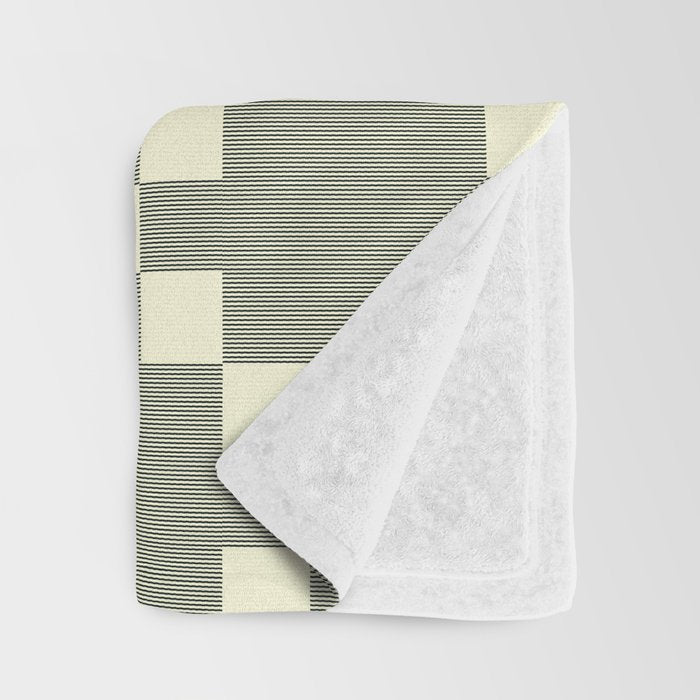 Diamond Quilted Plaid pattern black and white Throw Blanket Gallery Image 3