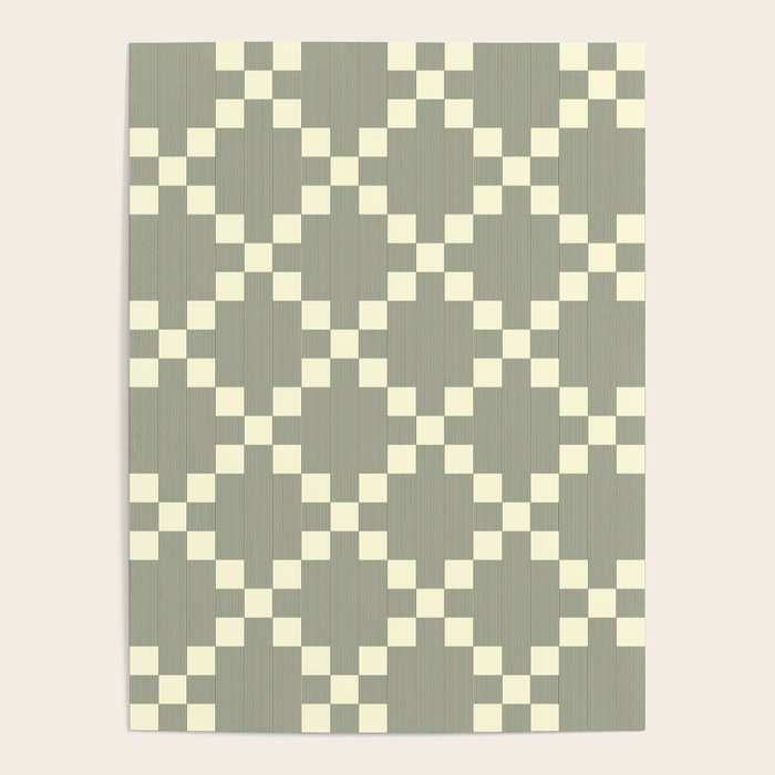 Diamond Quilted Plaid pattern black and white Poster Gallery Image 4