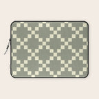 Diamond Quilted Plaid pattern black and white Laptop Sleeve Gallery Image 1