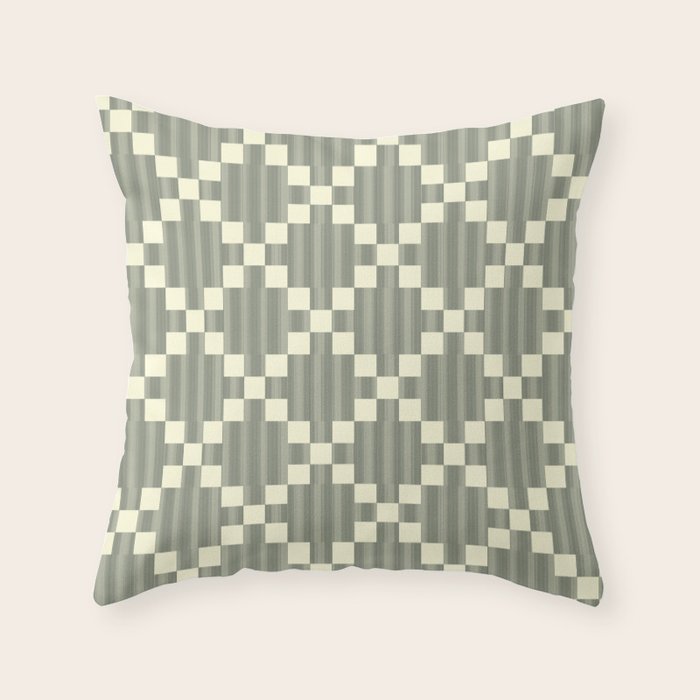 Diamond Quilted Plaid pattern black and white Throw Pillow Gallery Image 6