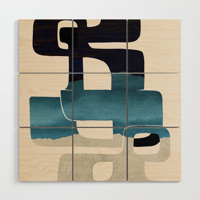 Modern Abstract Shapes 102 Wood Wall Art Gallery Image 1