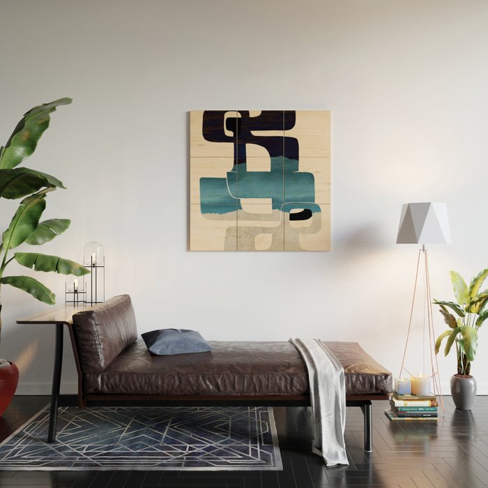 Modern Abstract Shapes 102 Wood Wall Art Gallery Image 2