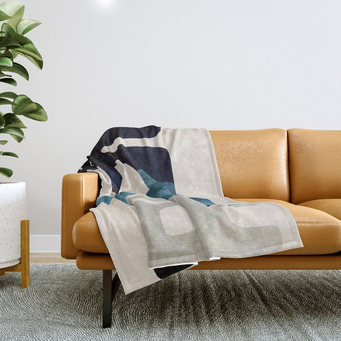 Modern Abstract Shapes 102 Throw Blanket Gallery Image 1