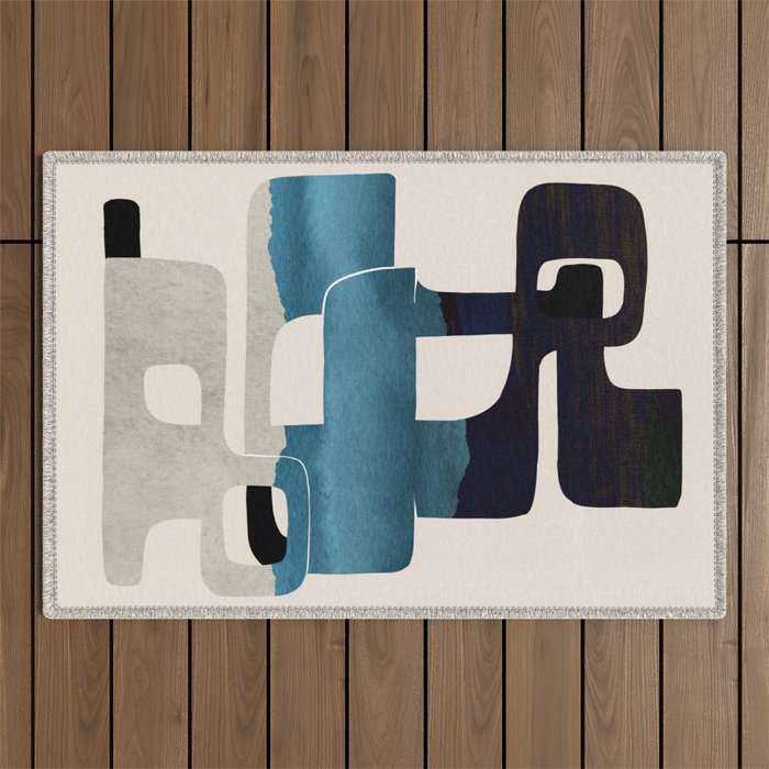 Modern Abstract Shapes 102 Outdoor Rug Gallery Image 1
