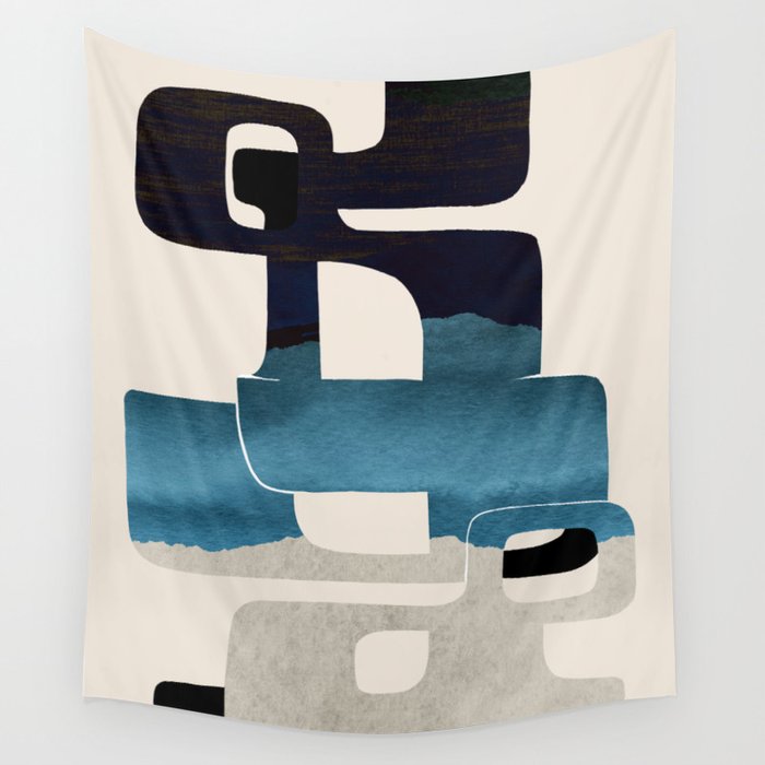 Modern Abstract Shapes 102 Wall Tapestry Gallery Image 4