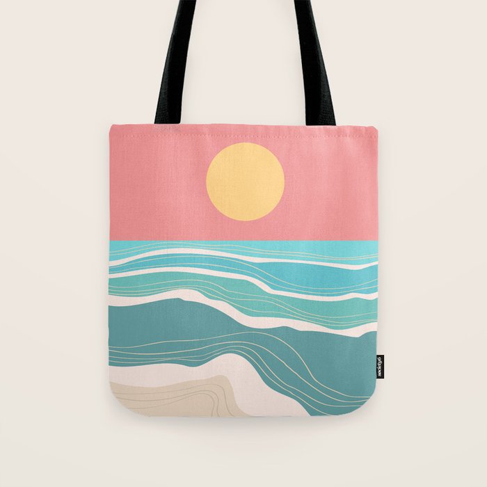 Crashing wave on sunny bay Tote Bag Gallery Image 1