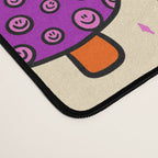 Smiley Mushrooms Print in Cream Desk Mat Gallery Image 4