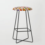 Smiley Mushrooms Print in Cream Stool Gallery Image 1