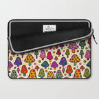 Smiley Mushrooms Print in Cream Laptop Sleeve Gallery Image 2