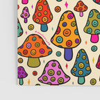 Smiley Mushrooms Print in Cream Poster Gallery Image 3