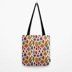 Smiley Mushrooms Print in Cream Tote Bag Gallery Image 2