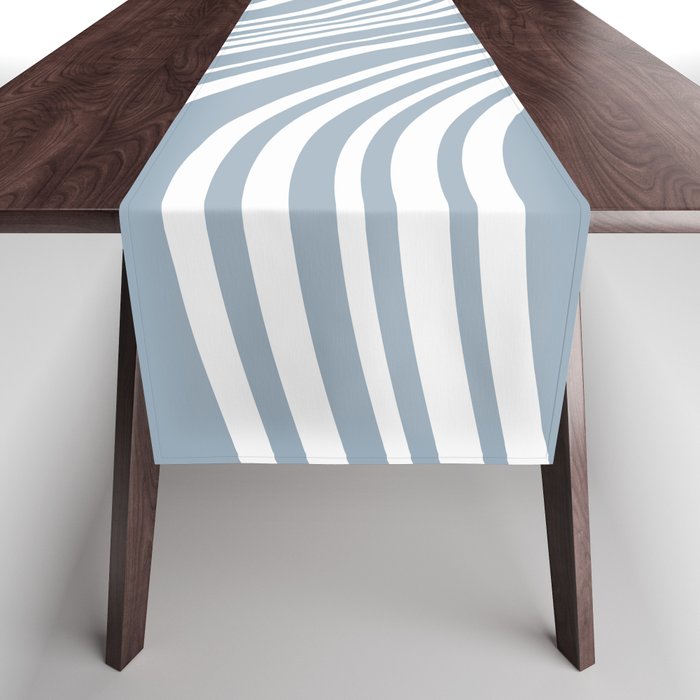 Wavy Stripes XXXVI - Natural Blue  Table Runner Gallery Image 1