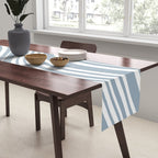 Wavy Stripes XXXVI - Natural Blue  Table Runner Gallery Image 2