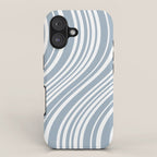 Wavy Stripes XXXVI - Natural Blue  iPhone Case Gallery Image 1