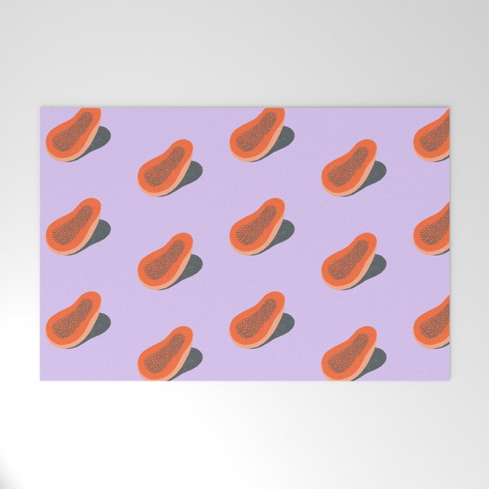 Minimalist Papaya Welcome Mat Gallery Image 1