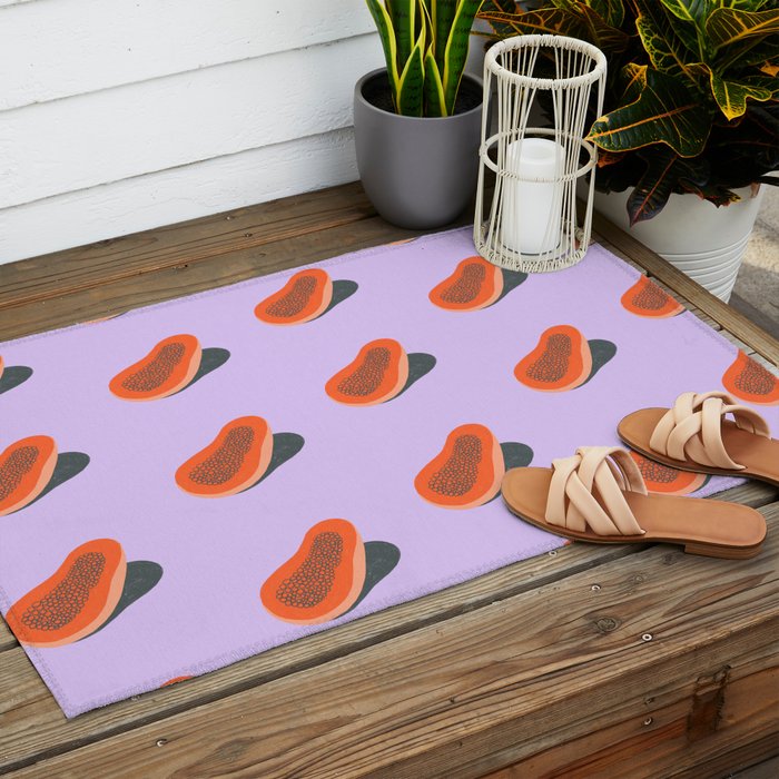 Minimalist Papaya Outdoor Rug Gallery Image 2