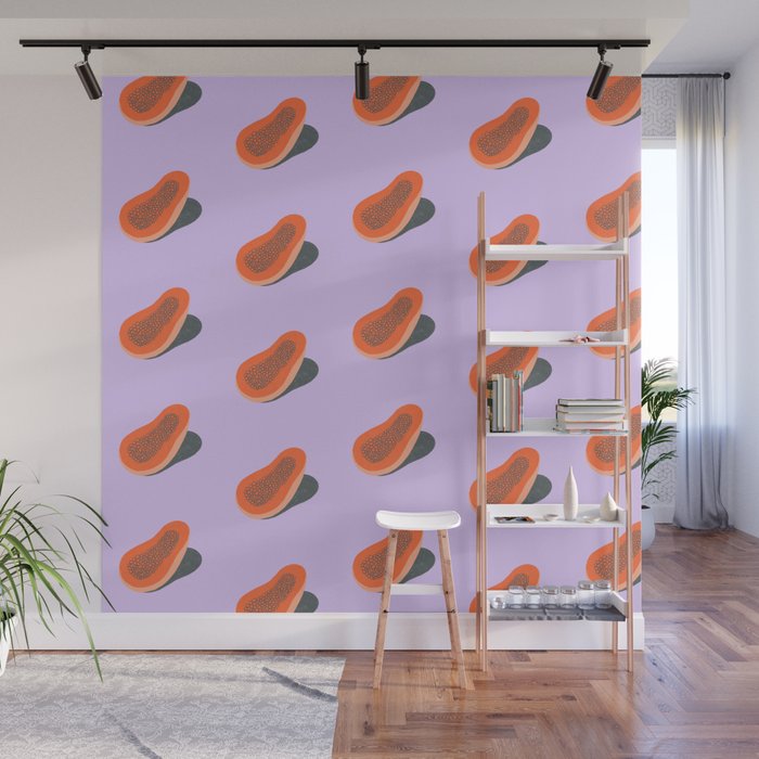 Minimalist Papaya Wall Mural Gallery Image 1