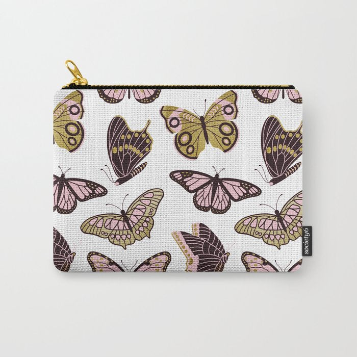 Texas Butterflies - Blush and Gold Pattern Carry All Pouch Gallery Image 1
