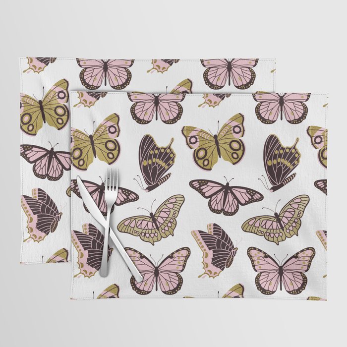 Texas Butterflies - Blush and Gold Pattern Placemat Gallery Image 1