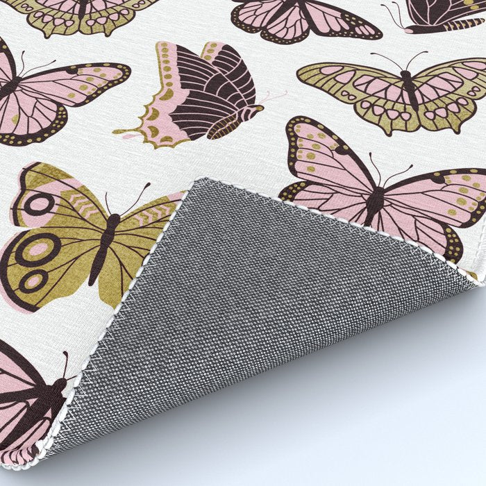 Texas Butterflies - Blush and Gold Pattern Rug Gallery Image 4