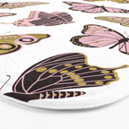 Texas Butterflies - Blush and Gold Pattern Bath Mat Gallery Image 3