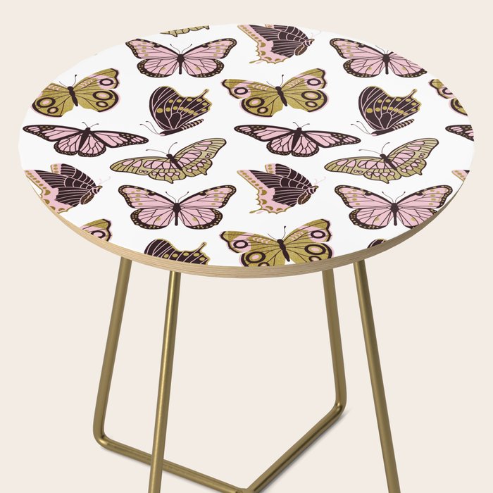 Texas Butterflies - Blush and Gold Pattern Side Table Gallery Image 2