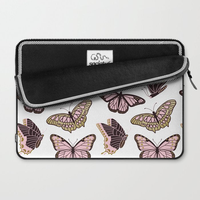 Texas Butterflies - Blush and Gold Pattern Laptop Sleeve Gallery Image 2