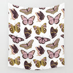 Texas Butterflies - Blush and Gold Pattern Wall Tapestry Gallery Image 4
