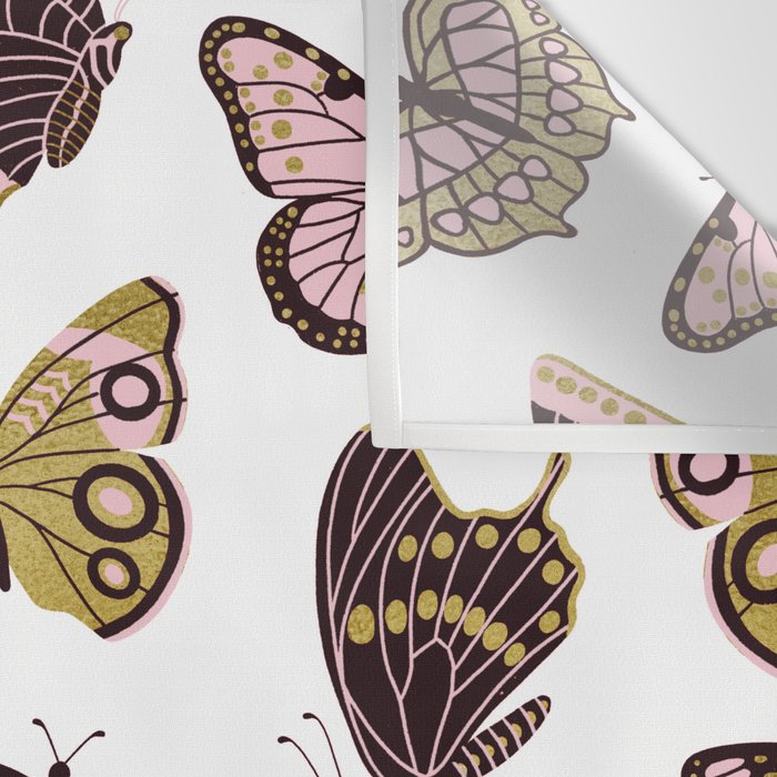 Texas Butterflies - Blush and Gold Pattern Wall Tapestry Gallery Image 3