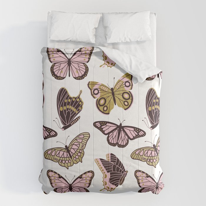 Texas Butterflies - Blush and Gold Pattern Comforter Gallery Image 6
