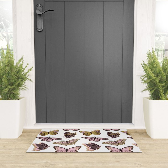 Texas Butterflies - Blush and Gold Pattern Welcome Mat Gallery Image 3