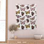 Texas Butterflies - Blush and Gold Pattern Wall Tapestry Gallery Image 2