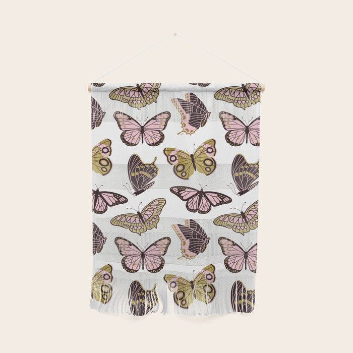 Texas Butterflies - Blush and Gold Pattern Wall Hanging Gallery Image 1