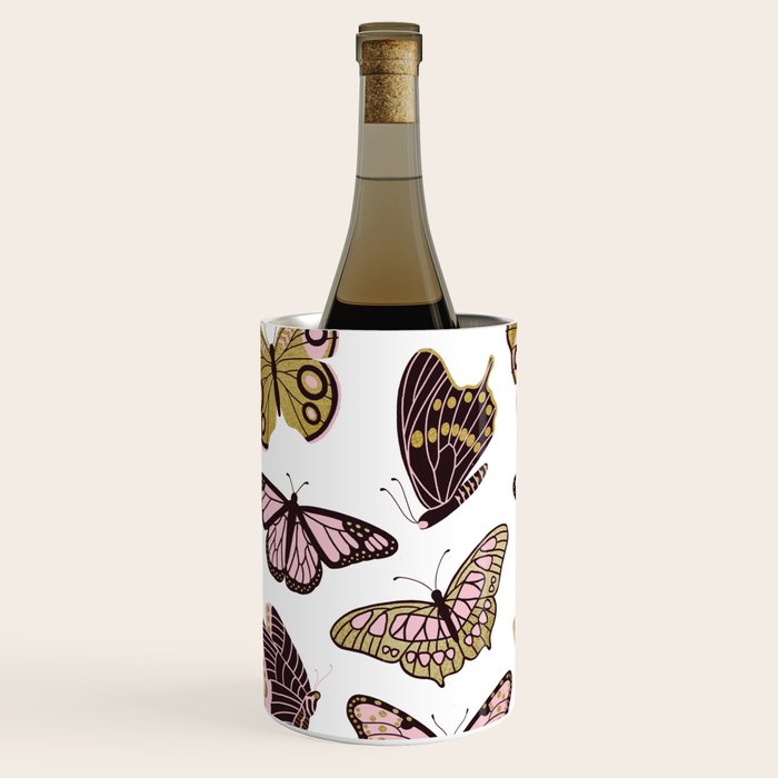 Texas Butterflies - Blush and Gold Pattern Wine Chiller Gallery Image 3