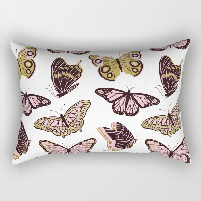 Texas Butterflies - Blush and Gold Pattern Rectangular Pillow Gallery Image 2